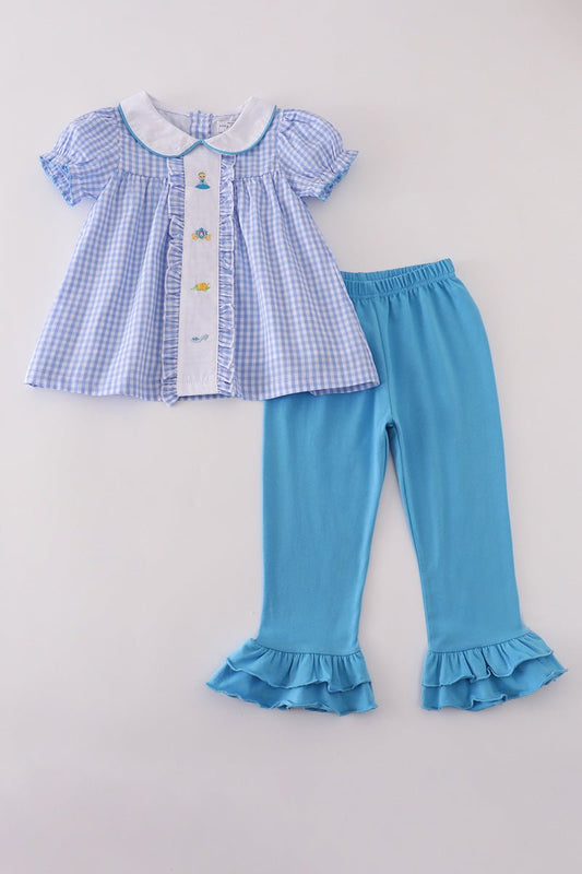 Blue princess pumpkin ruffle set - Abbies Place
