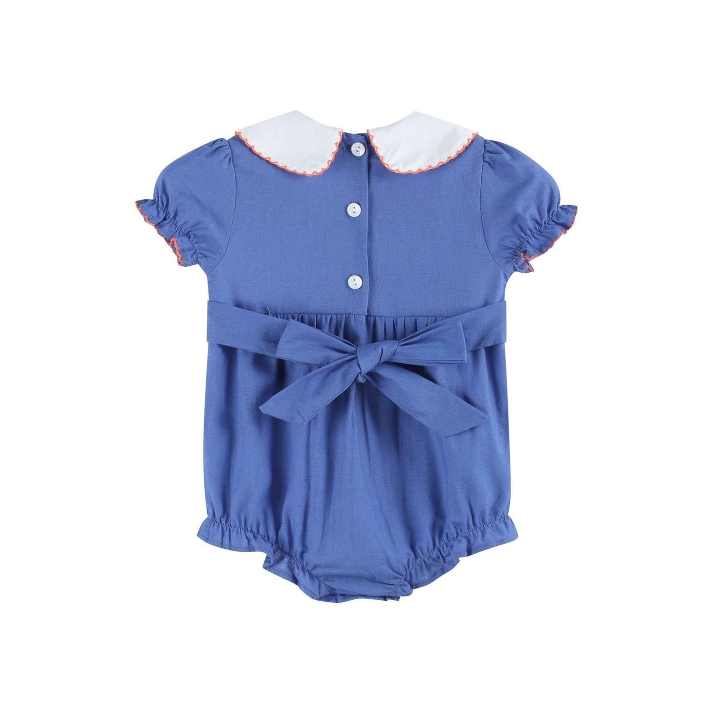 Blue Pumpkin Sunflower Smocked Collared Romper - Abbies Place