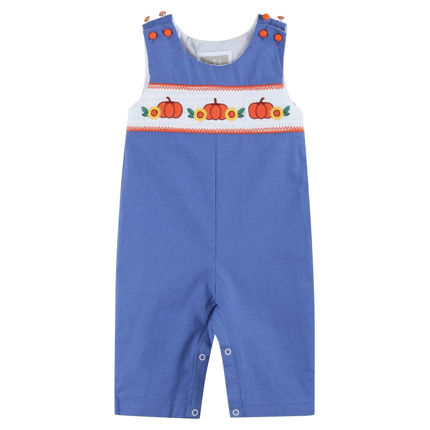 Blue Pumpkin Sunflower Smocked Overalls - Abbies Place