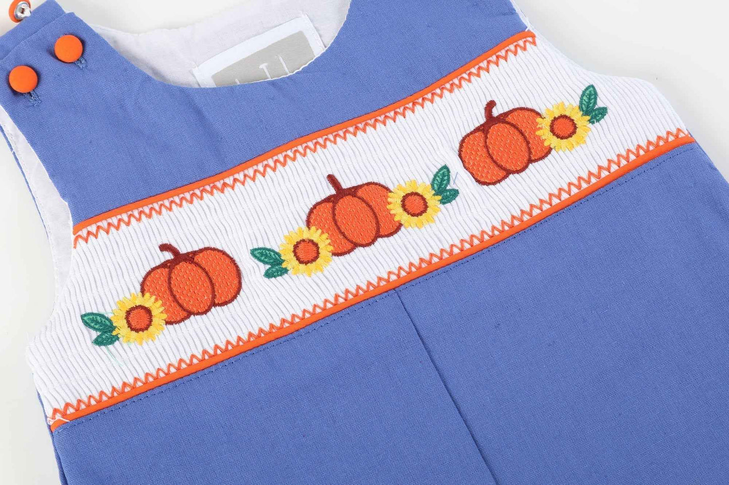 Blue Pumpkin Sunflower Smocked Overalls - Abbies Place