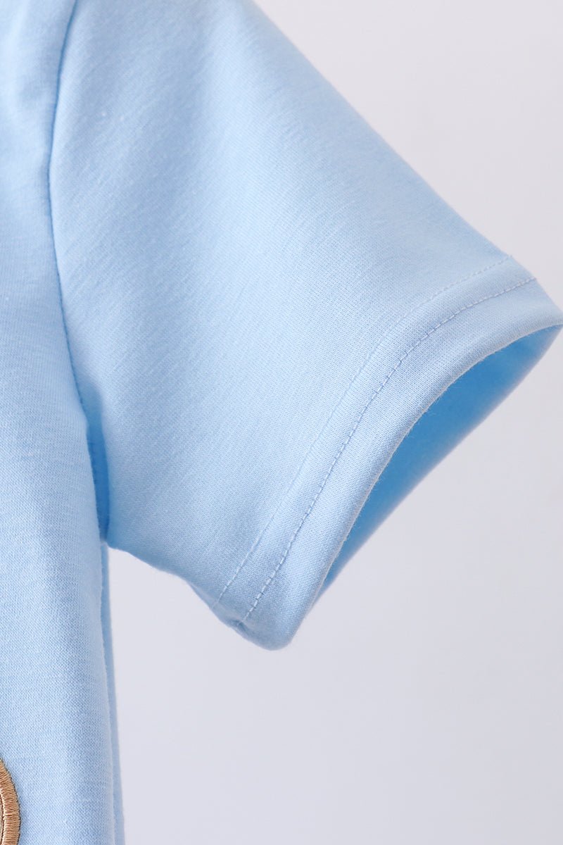 Blue puppy applique top - Abbies Place