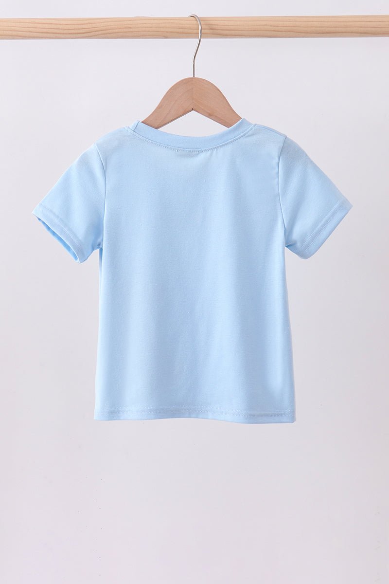 Blue puppy applique top - Abbies Place