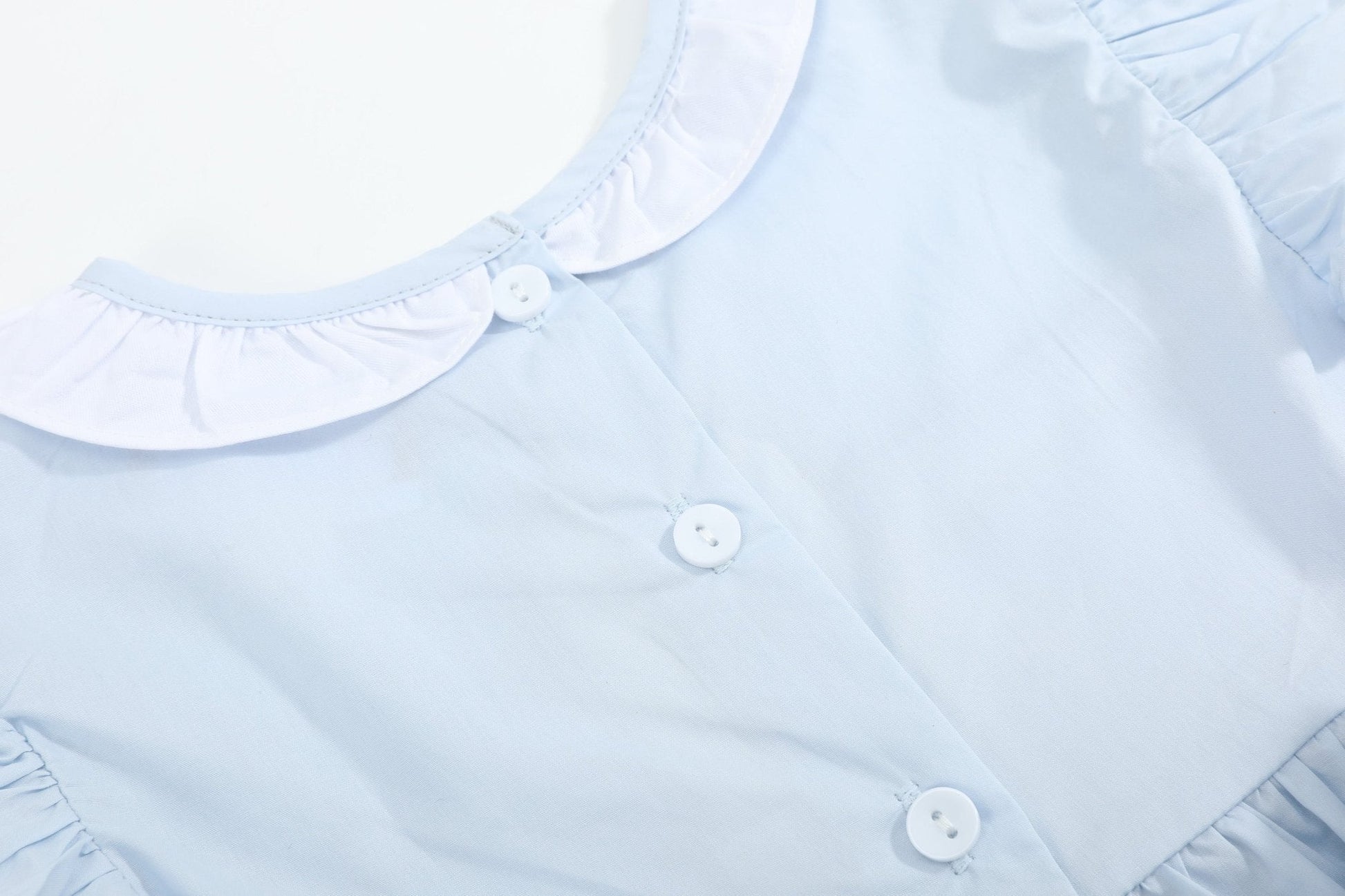 Blue Ruffled Crosses Smocked Dress - Abbies Place