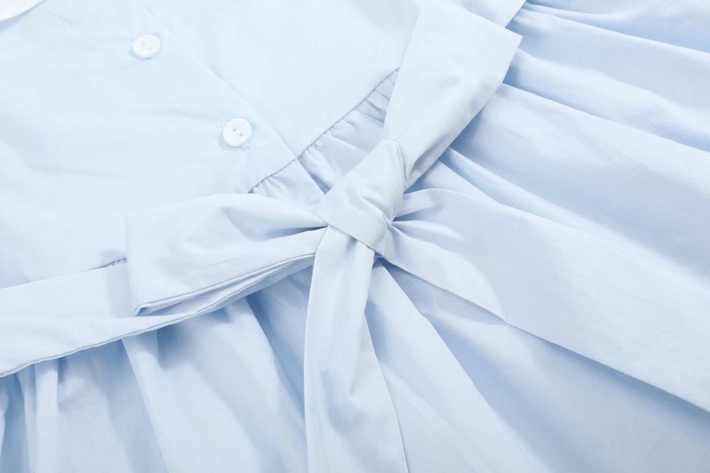 Blue Ruffled Crosses Smocked Dress