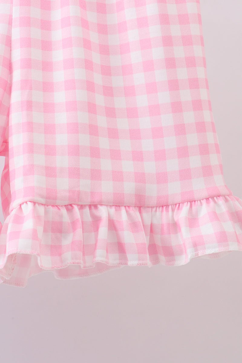 Blue sailboat embroidery jacquard shorts set - Abbies Place
