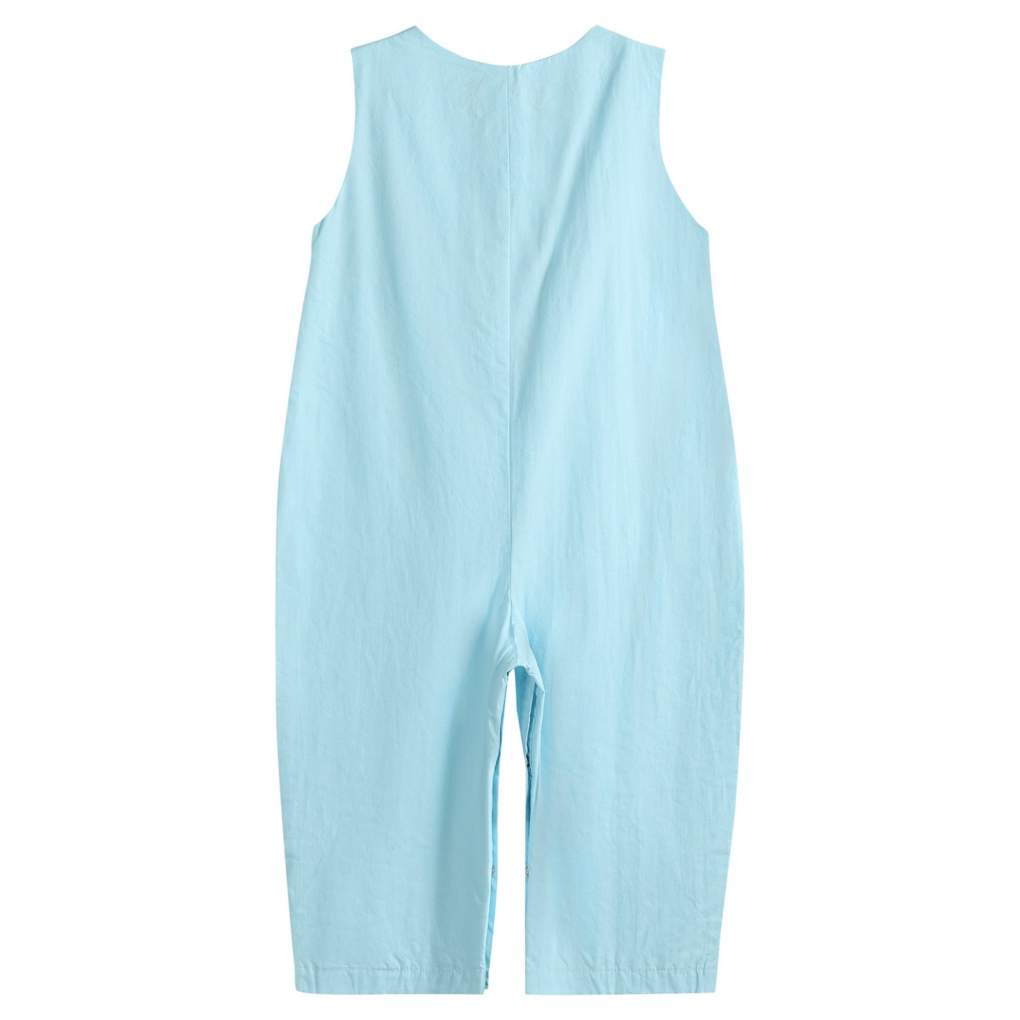 Blue Santa Smocked Overalls - Abbies Place