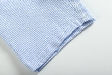 Load image into Gallery viewer, Blue Seersucker Pumpkin Shortalls
