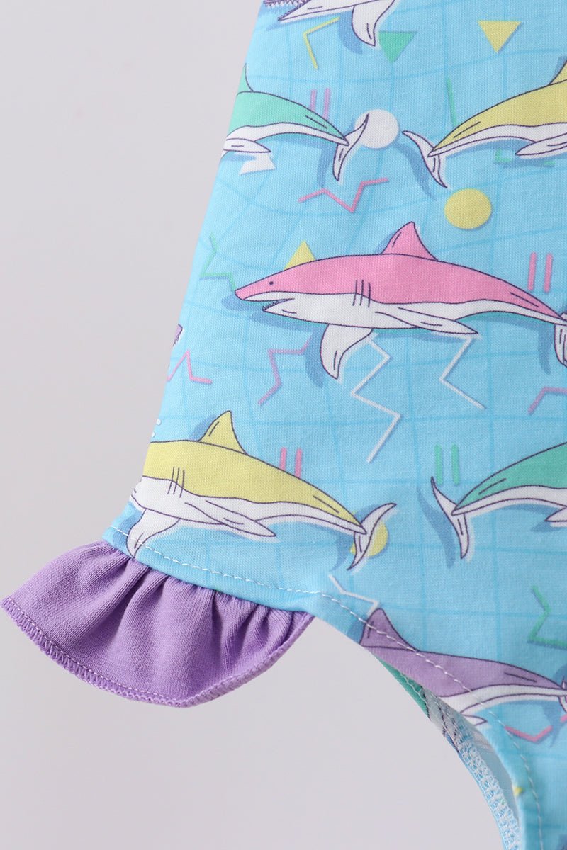 Blue Shark Ruffle Bubble - Abbies Place