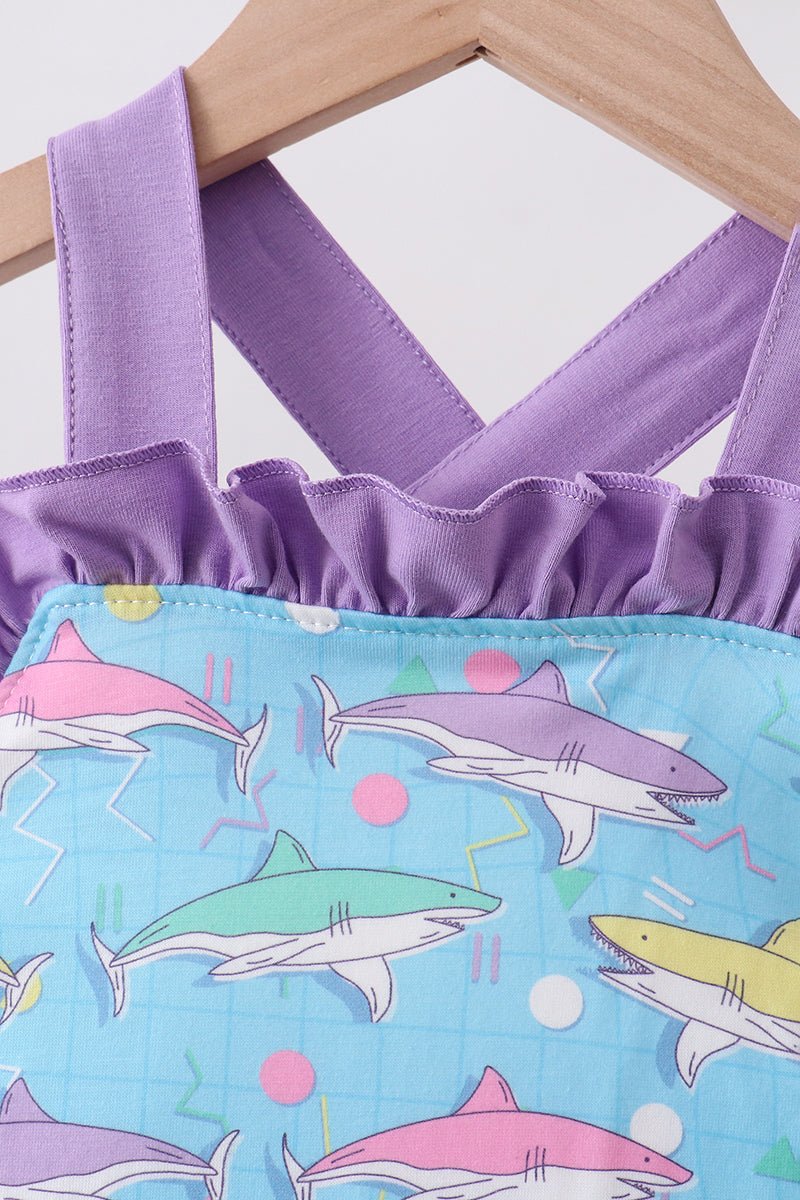 Blue Shark Ruffle Bubble - Abbies Place