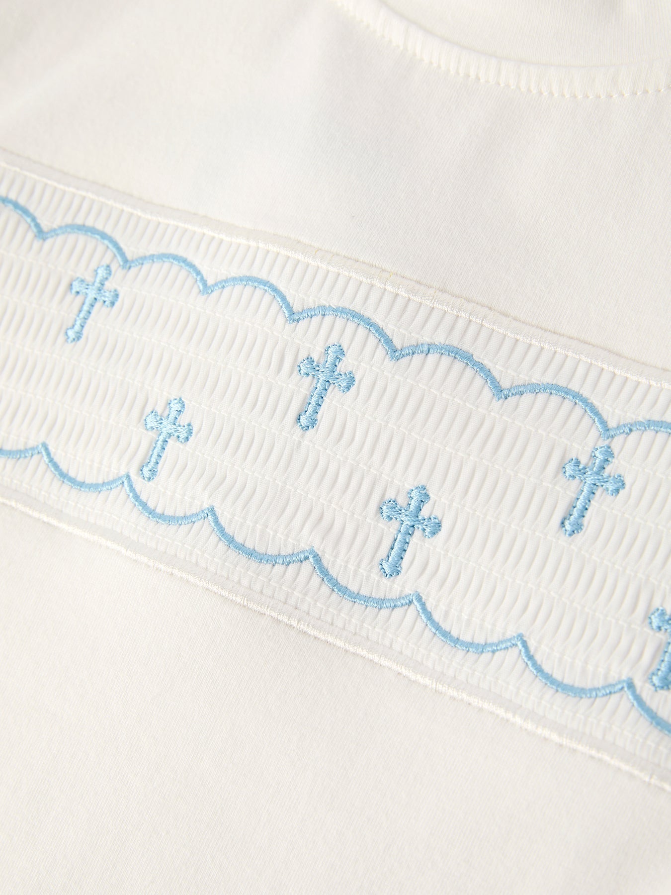Blue Smocked Church Christ Bishop Christening Toddler Boys'Set - Abbies Place