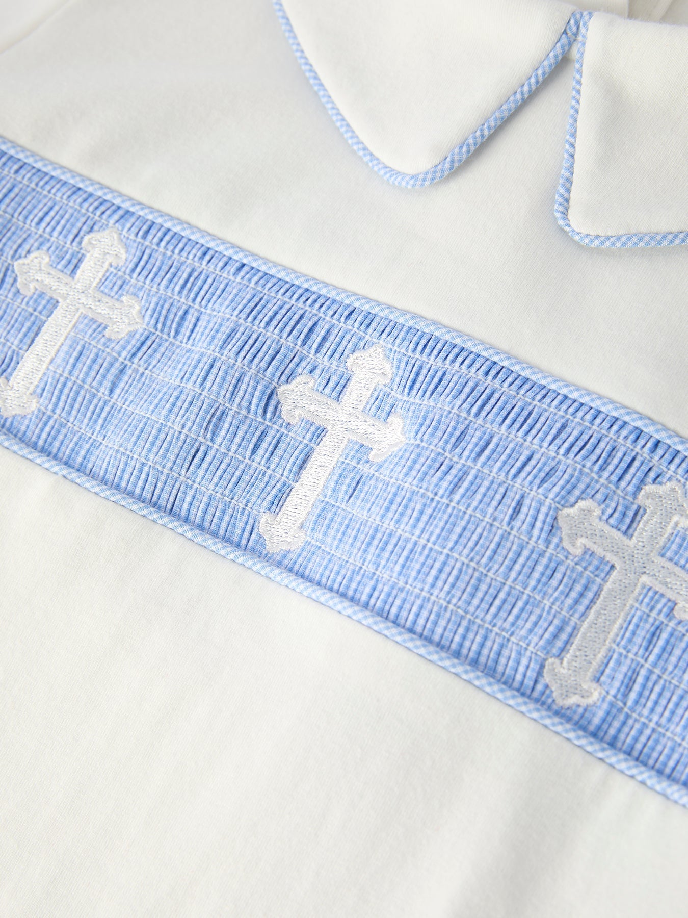 Blue Smocked Church Christ Bishop Christening Toddler Boys'Set - Abbies Place