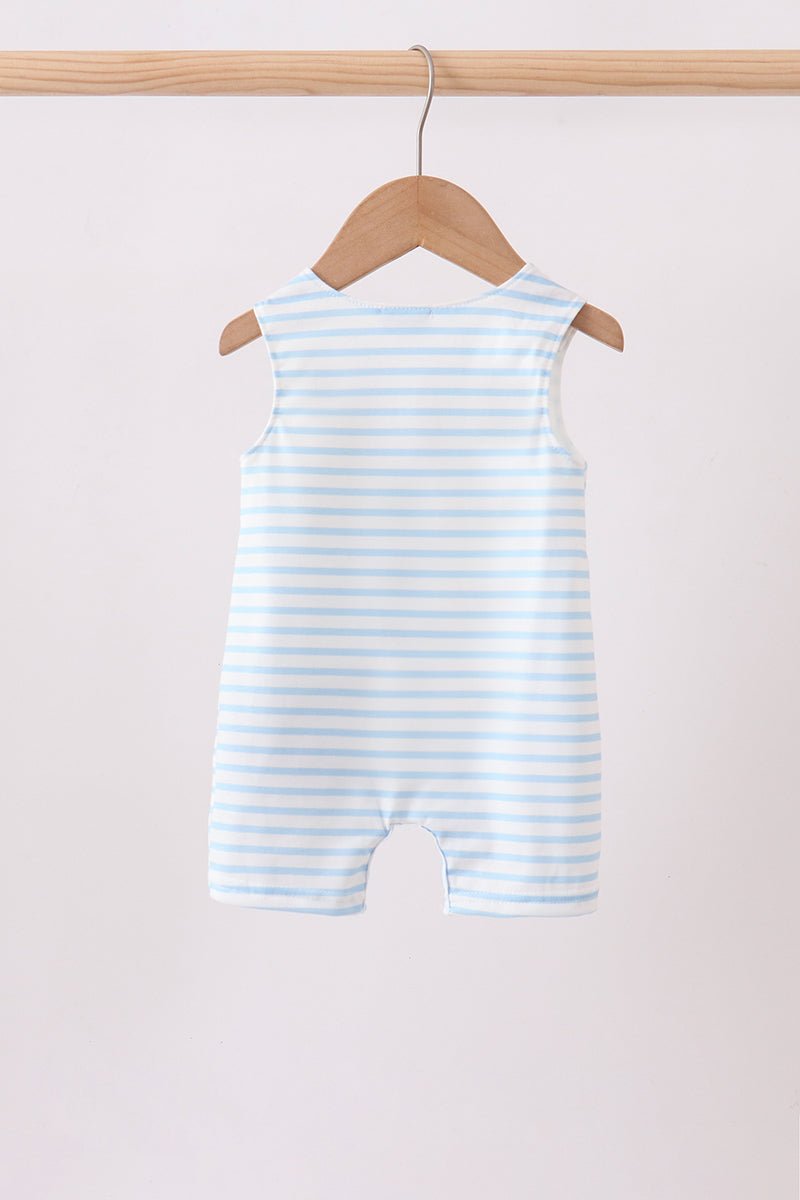 Blue Sports Ball Stripe Applique Jon - Abbies Place