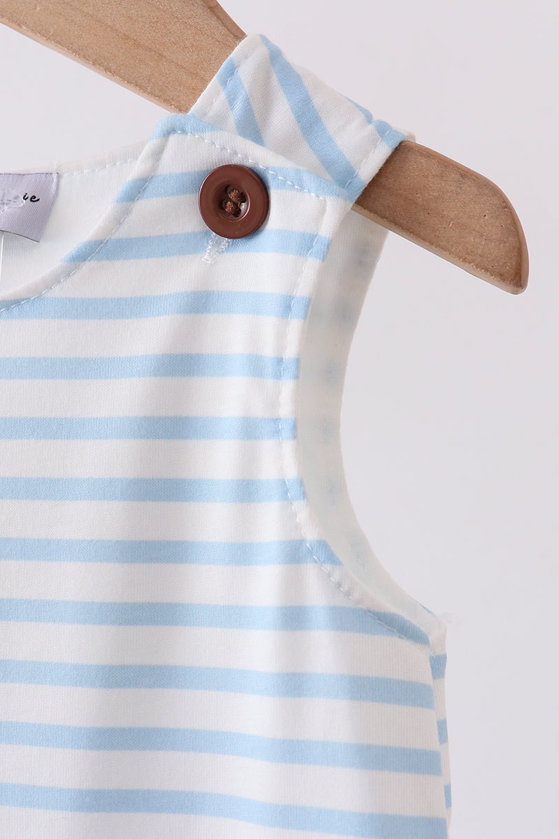 Blue Sports Ball Stripe Applique Jon - Abbies Place