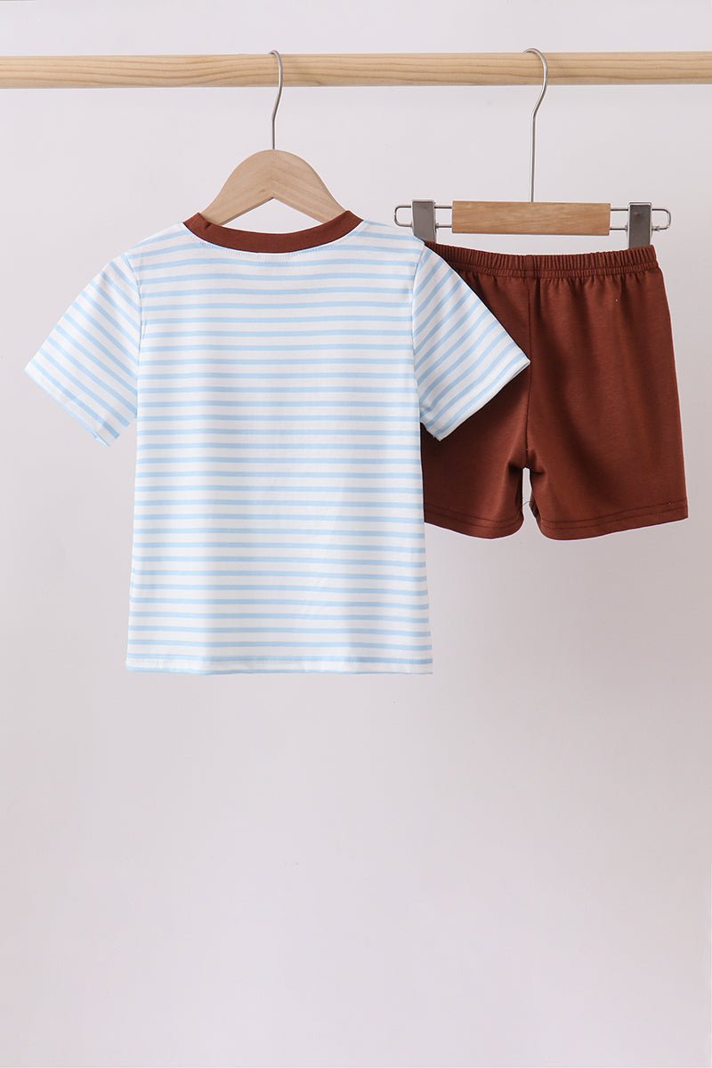 Blue Sports Ball Stripe Applique Set - Abbies Place