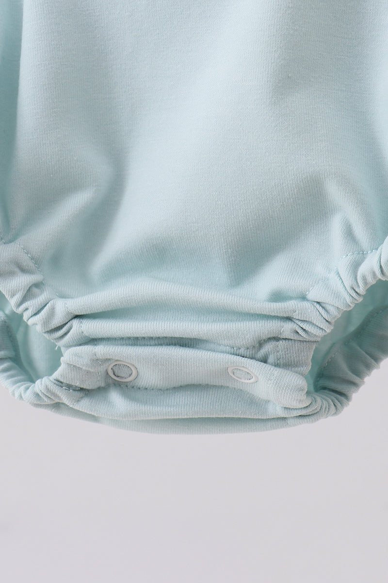 Blue stripe bunny applique bubble - Abbies Place