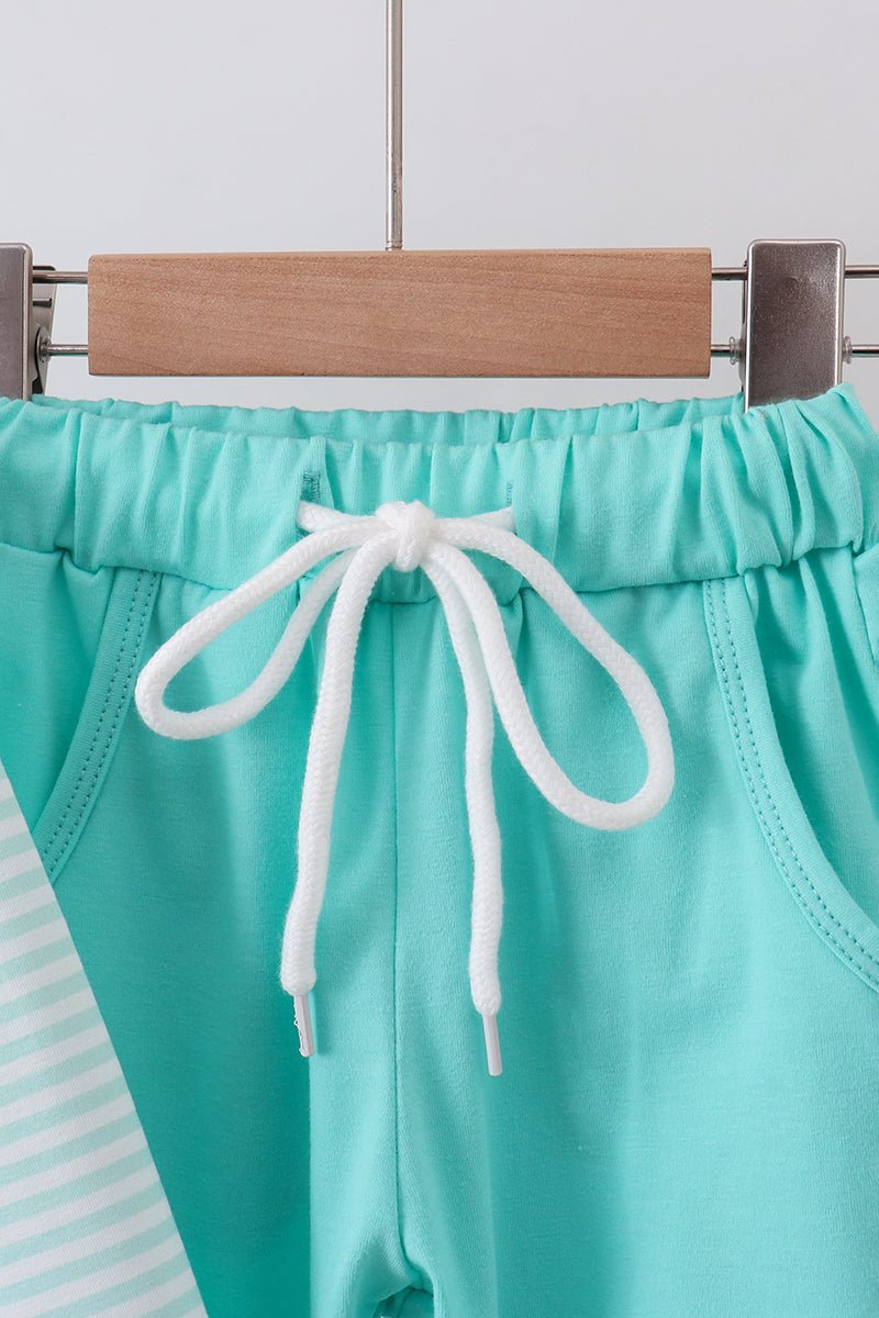 Blue stripe pants set - Abbies Place