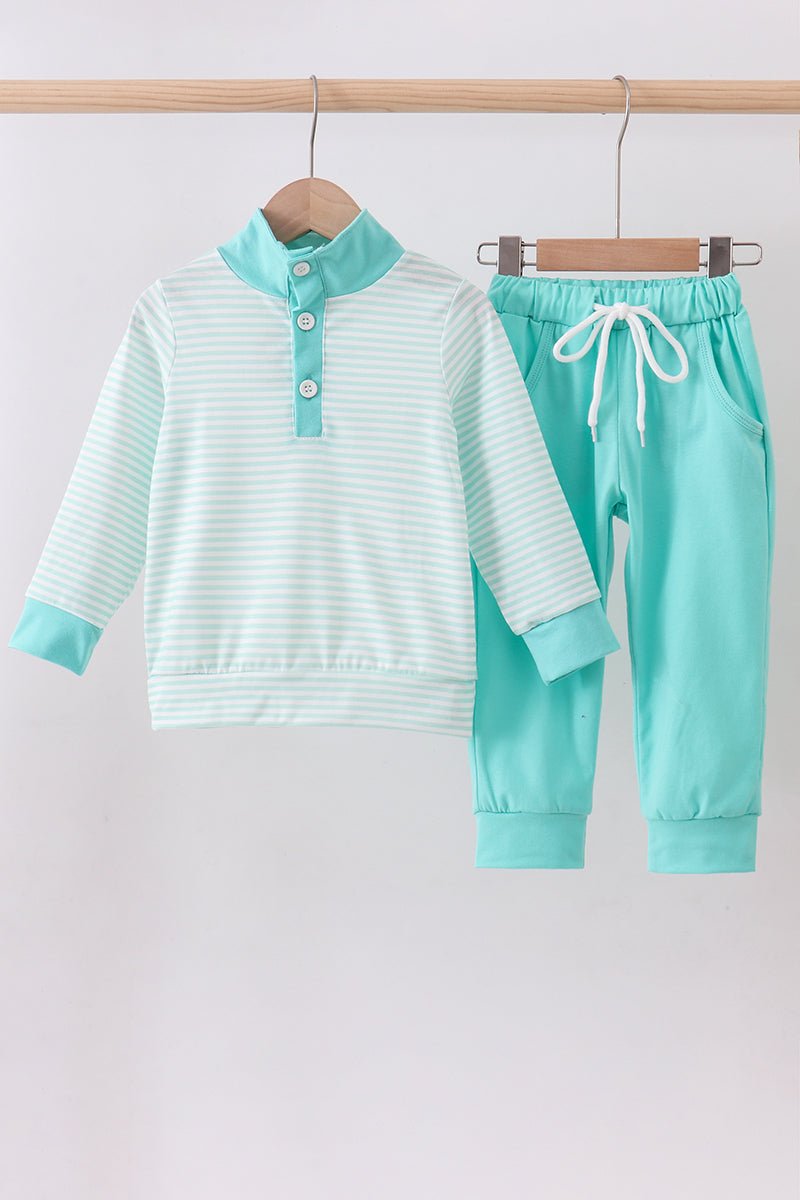 Blue stripe pants set - Abbies Place