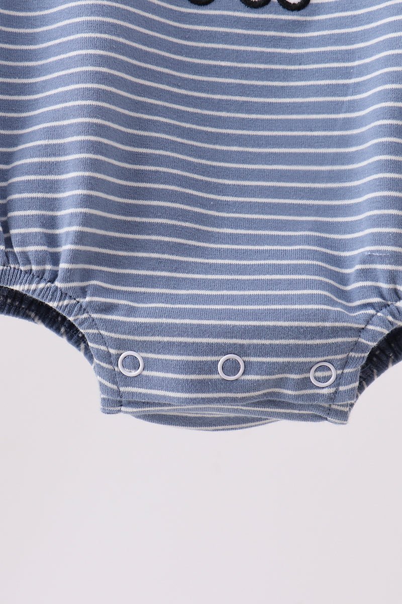 Blue stripe truck embroidery bubble - Abbies Place