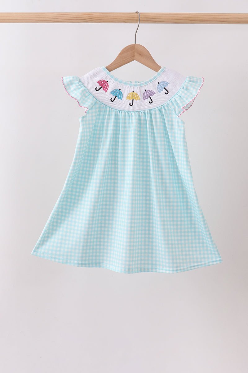 Blue Umbrella Smocked Dress - Abbies Place