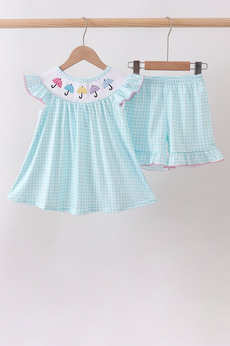 Blue Umbrella Smocked Set - Abbies Place