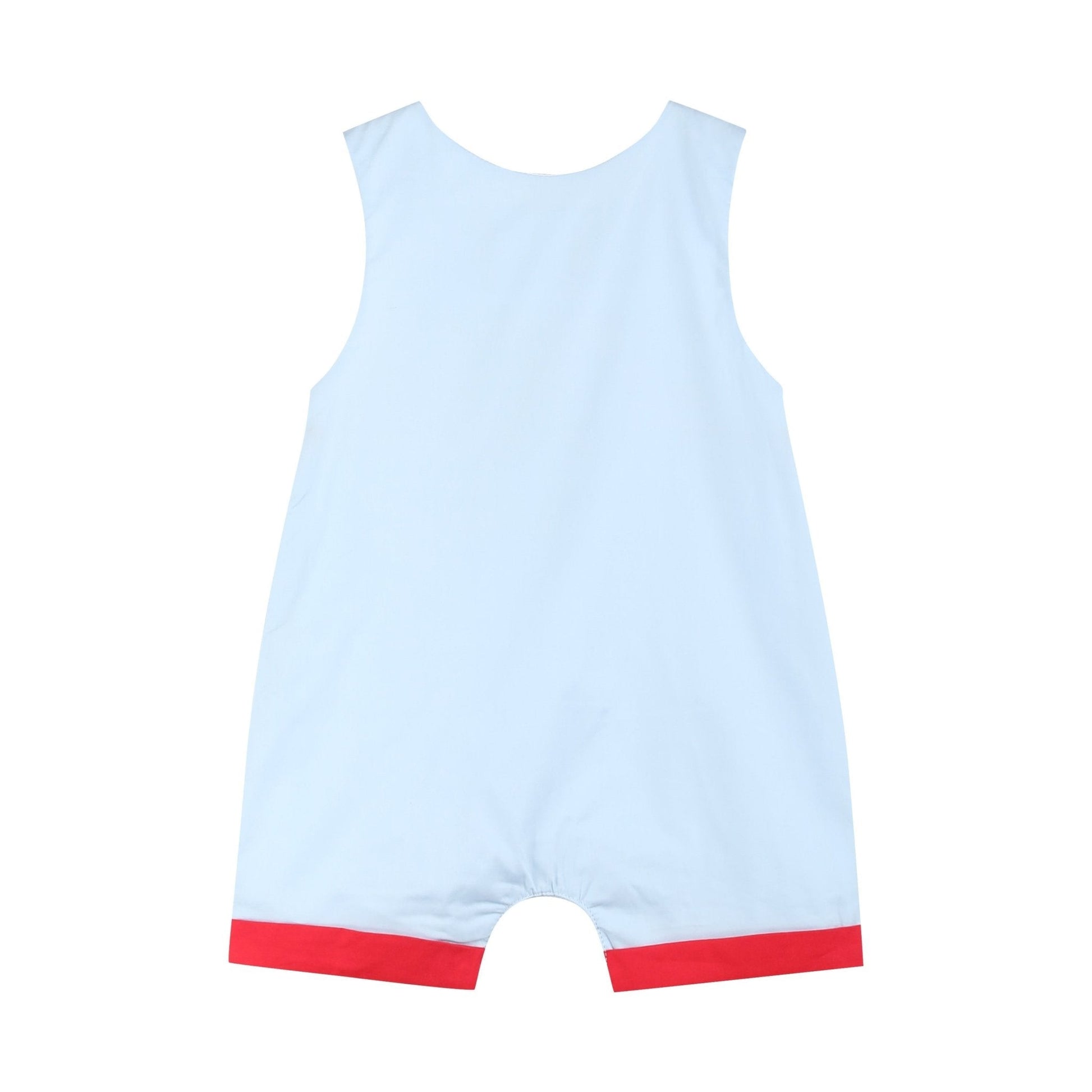 Blue USA Flag Smocked Shortalls - Abbies Place