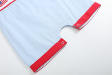 Load image into Gallery viewer, Blue USA Flag Smocked Shortalls
