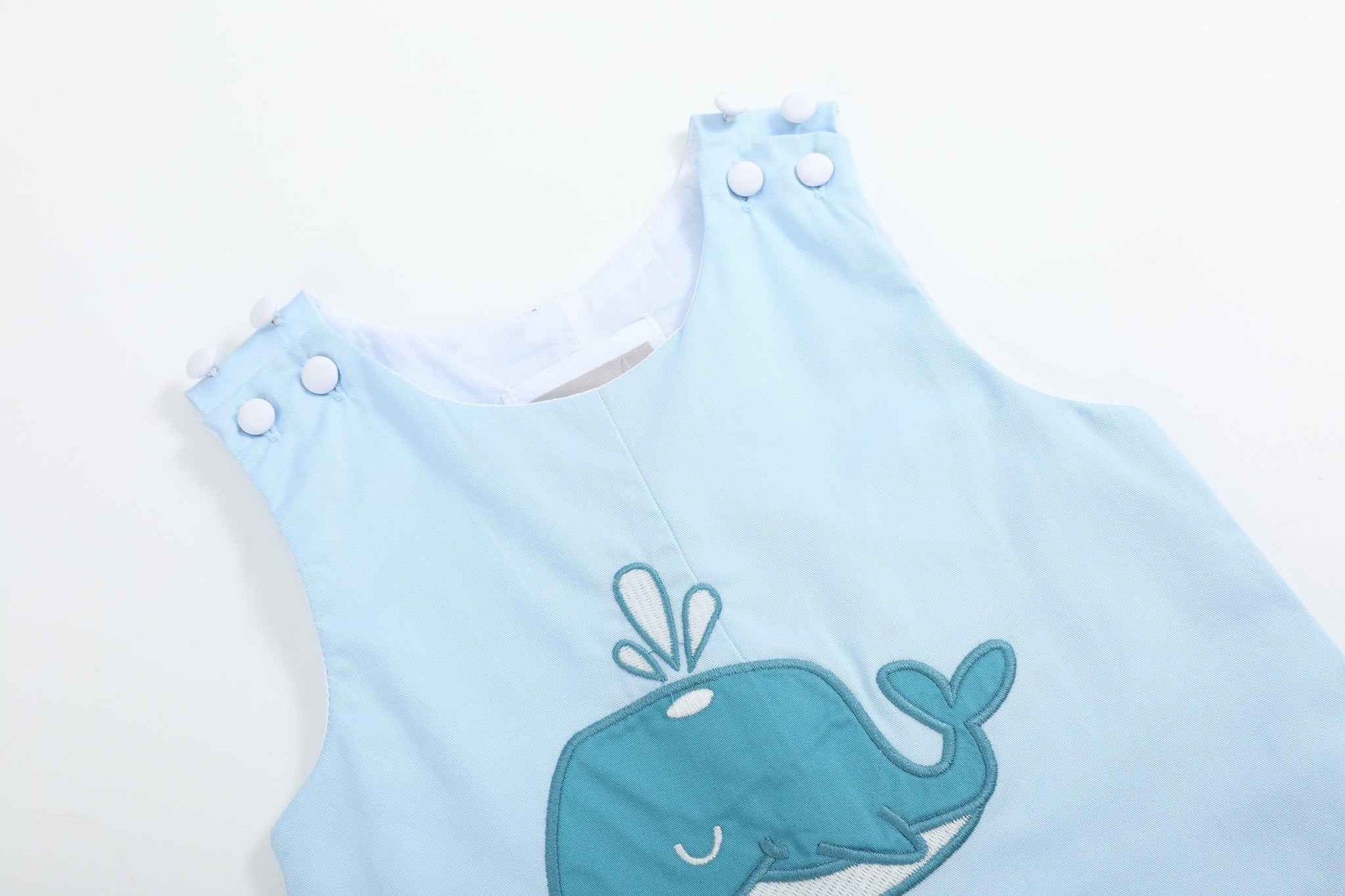 Blue Whale Applique Shortalls - Abbies Place