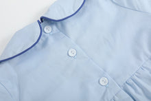 Load image into Gallery viewer, Blue Whale Smocked Collared Bubble Romper
