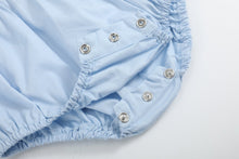 Load image into Gallery viewer, Blue Whale Smocked Collared Bubble Romper
