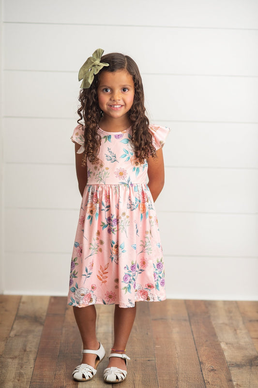 Blush Floral Claire Dress - Abbies Place