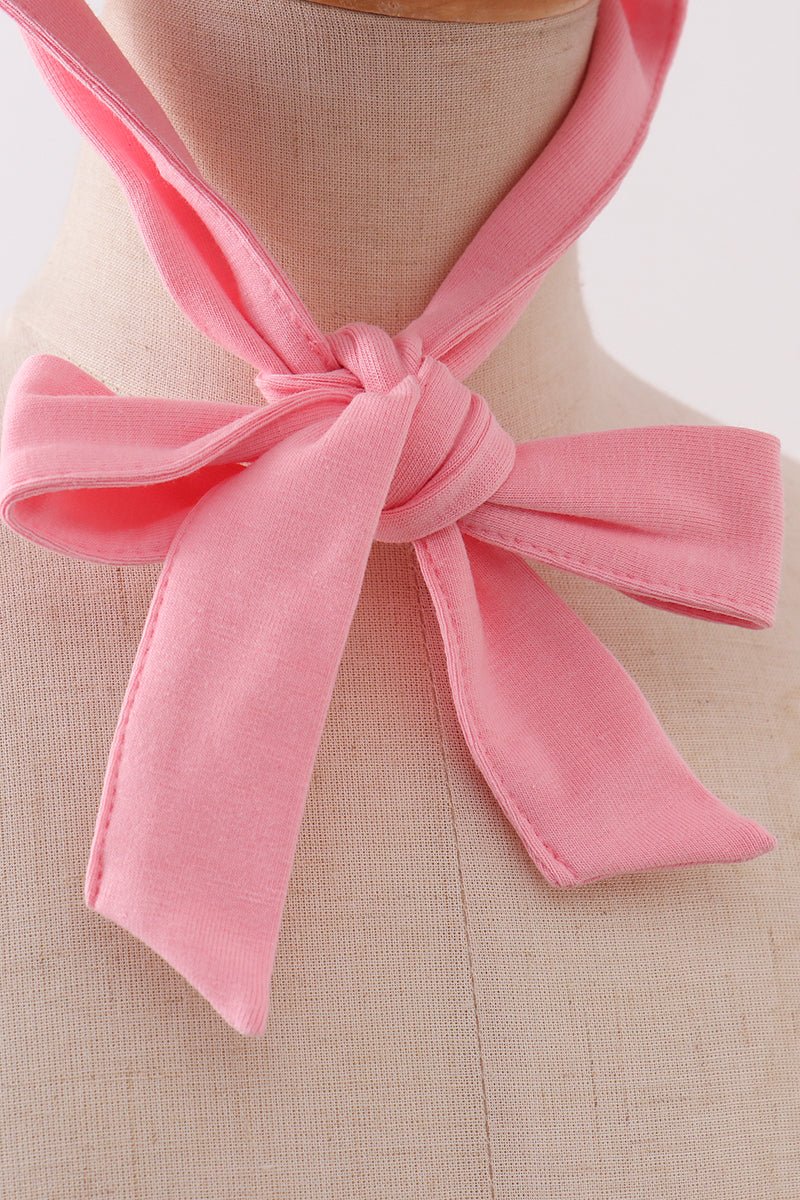 Blush floral ruffle bow bonnet - Abbies Place