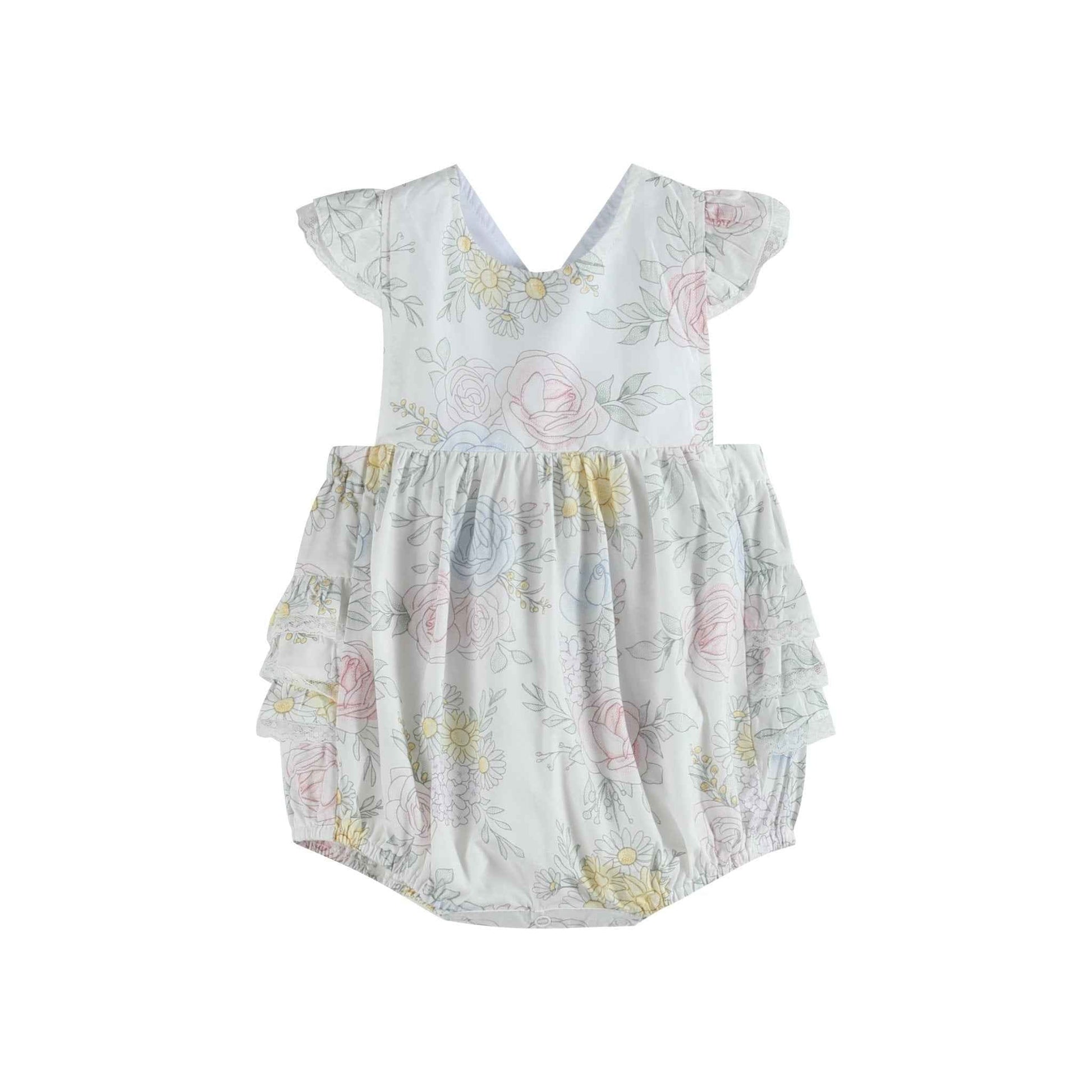 Bouquet Floral Ruffle Romper - Abbies Place