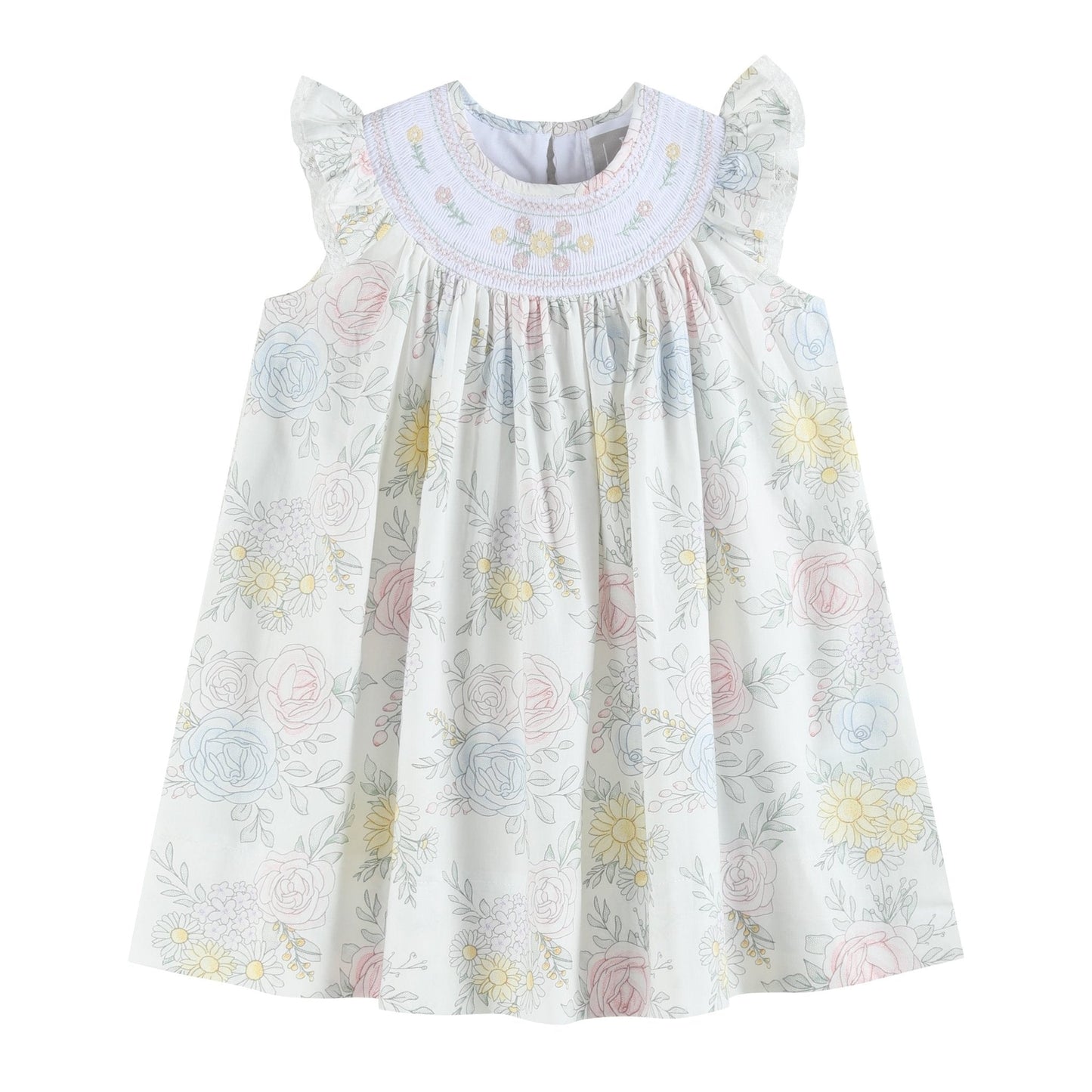 Bouquet Floral Smocked Bishop Dress - Abbies Place