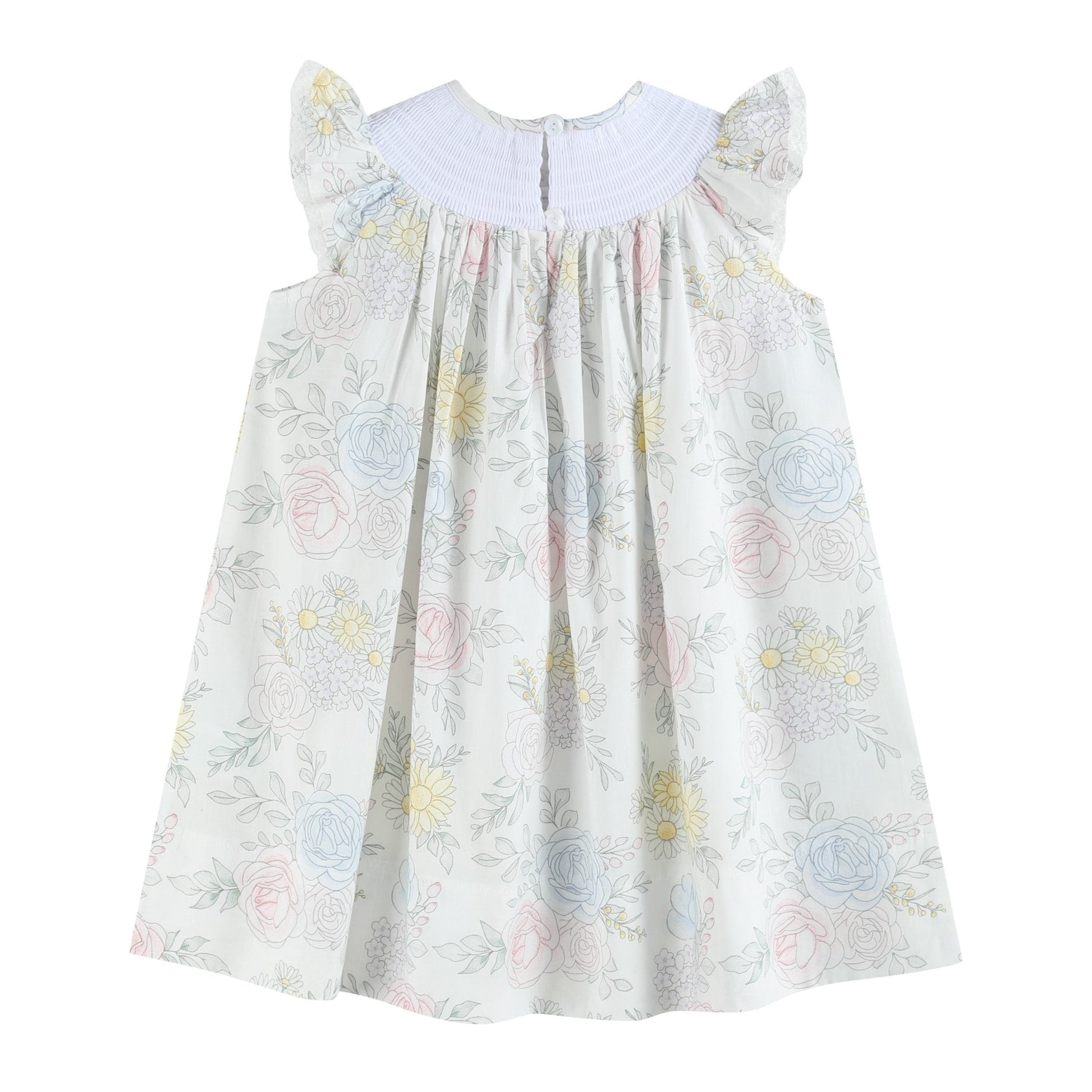 Bouquet Floral Smocked Bishop Dress - Abbies Place