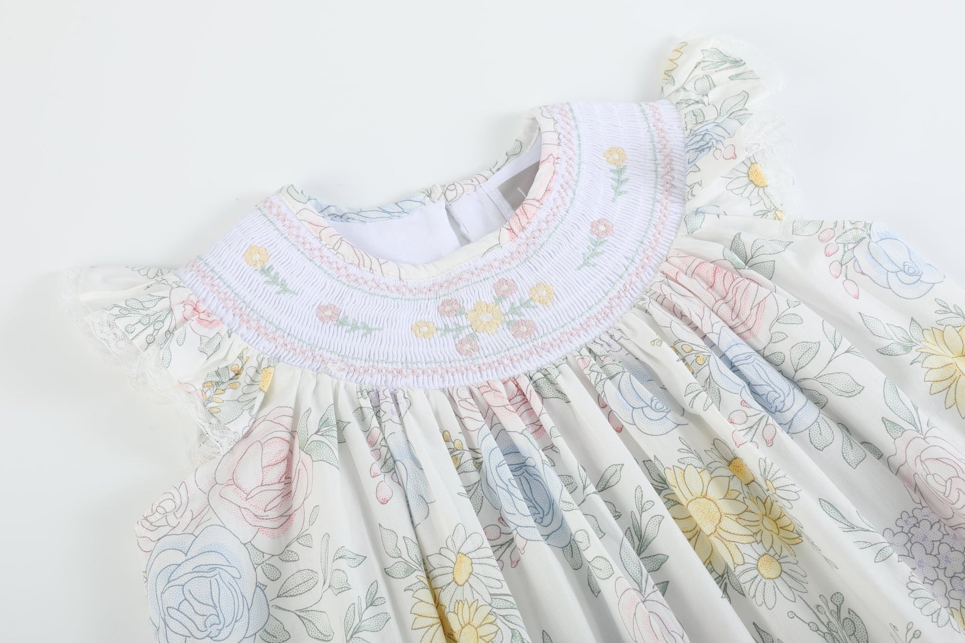 Bouquet Floral Smocked Bishop Dress - Abbies Place
