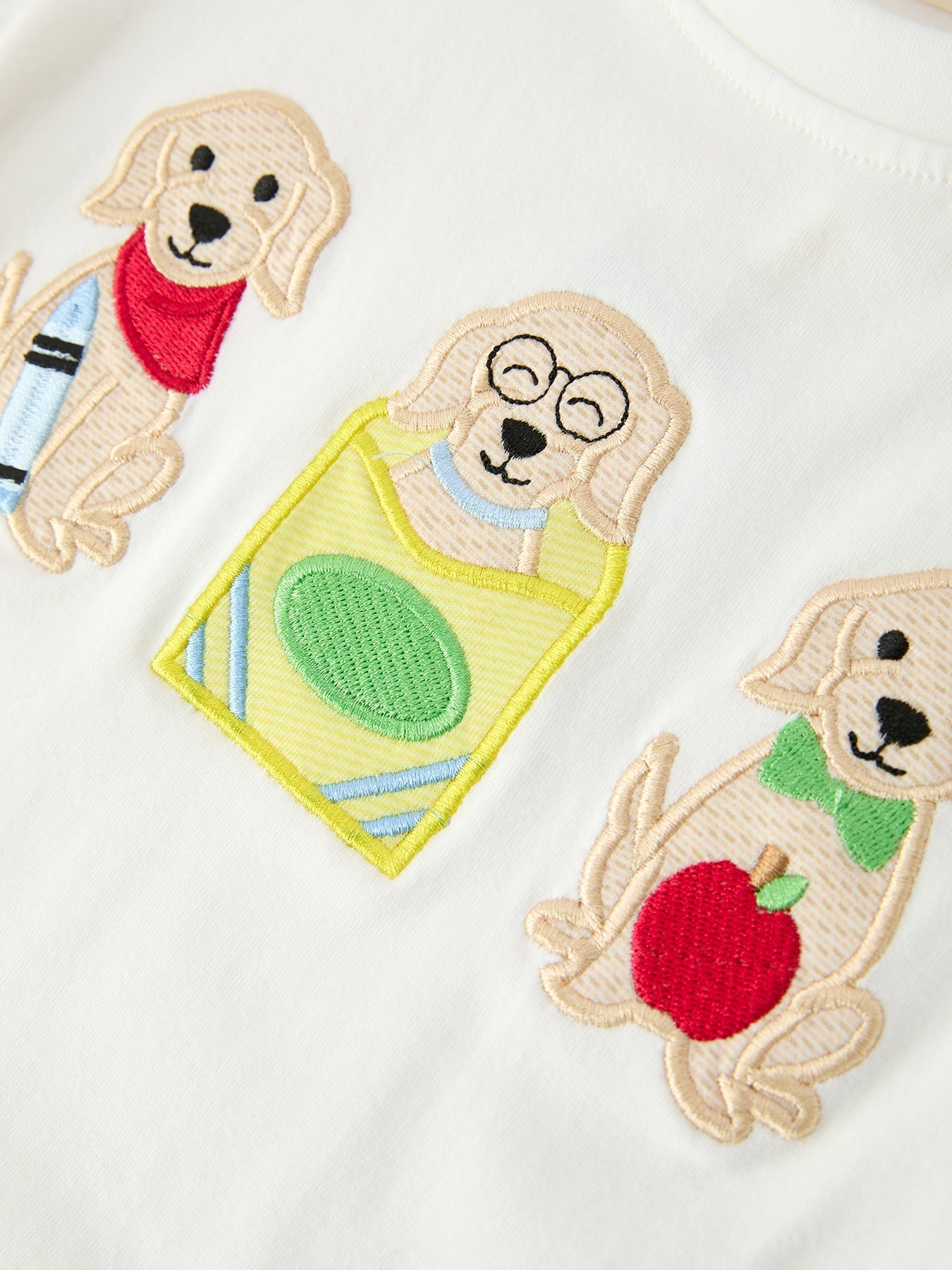 Boys Back To School Dog Plaid Short Set Applique - Abbies Place