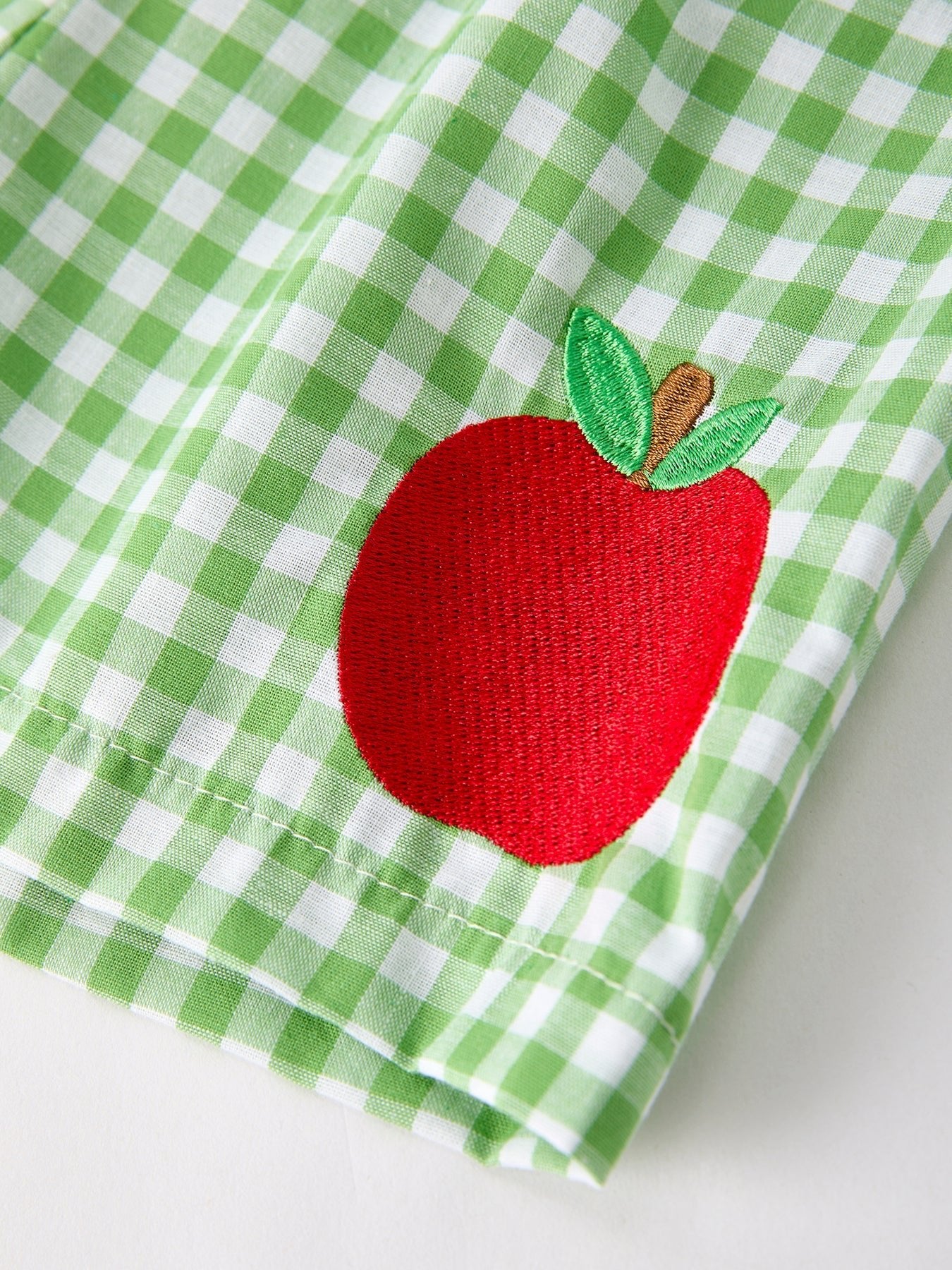 Boys Back to School Smock Embroidered Top+ Plaid Shorts - Abbies Place