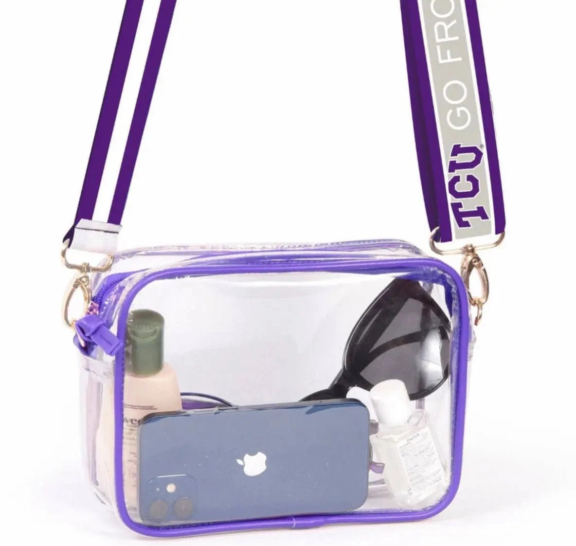 Bridget Clear Purse with Reversible Patterned Shoulder Straps - Abbies Place