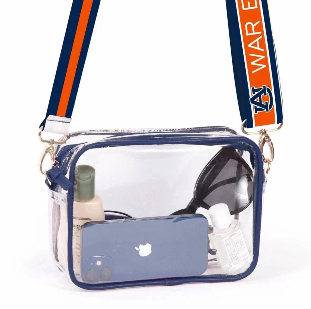 Bridget Clear Purse with Reversible Patterned Shoulder Straps - Abbies Place