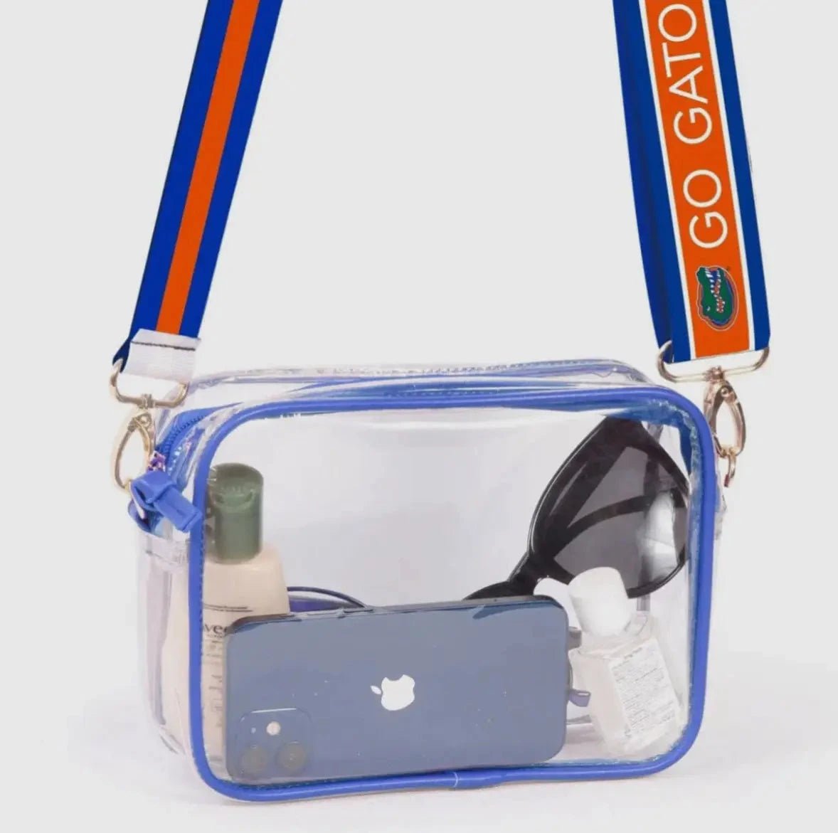 Bridget Clear Purse with Reversible Patterned Shoulder Straps - Abbies Place