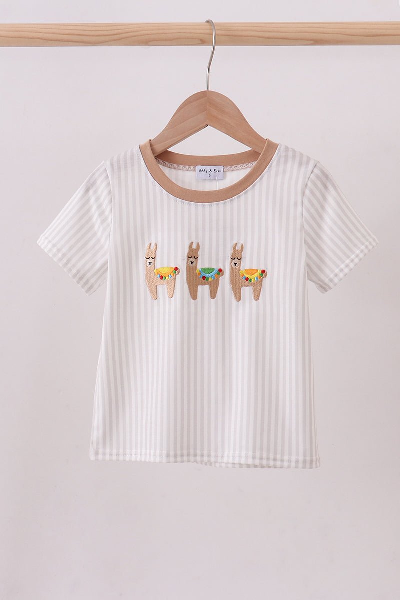 Brown alpaca embroidery top - Abbies Place