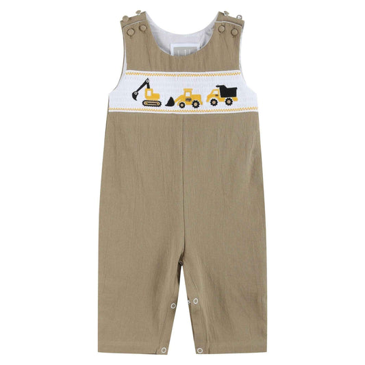 Brown Construction Smocked Overalls - Abbies Place