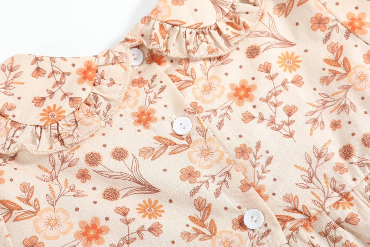 Brown Floral Collared Dress - Abbies Place