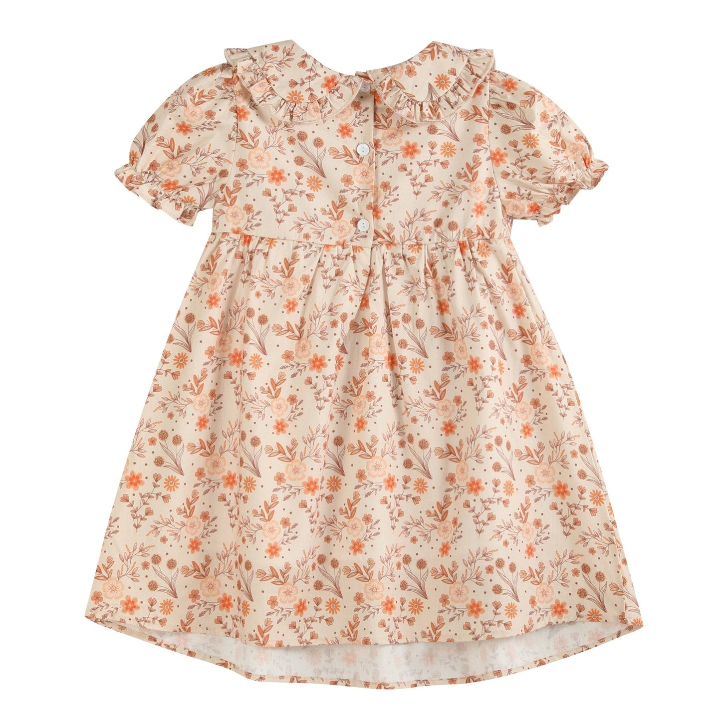 Brown Floral Collared Dress - Abbies Place