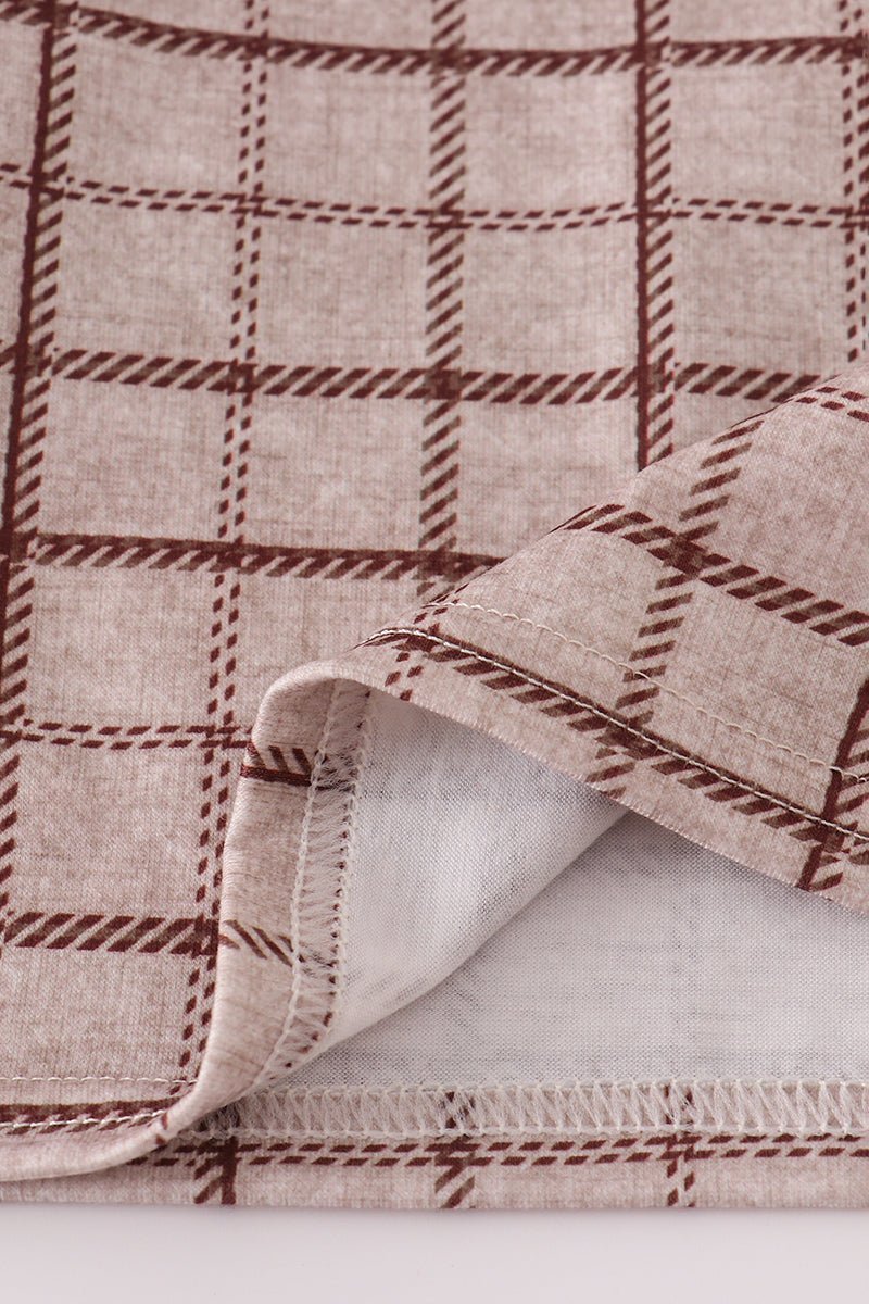 Brown plaid bloomer set - Abbies Place