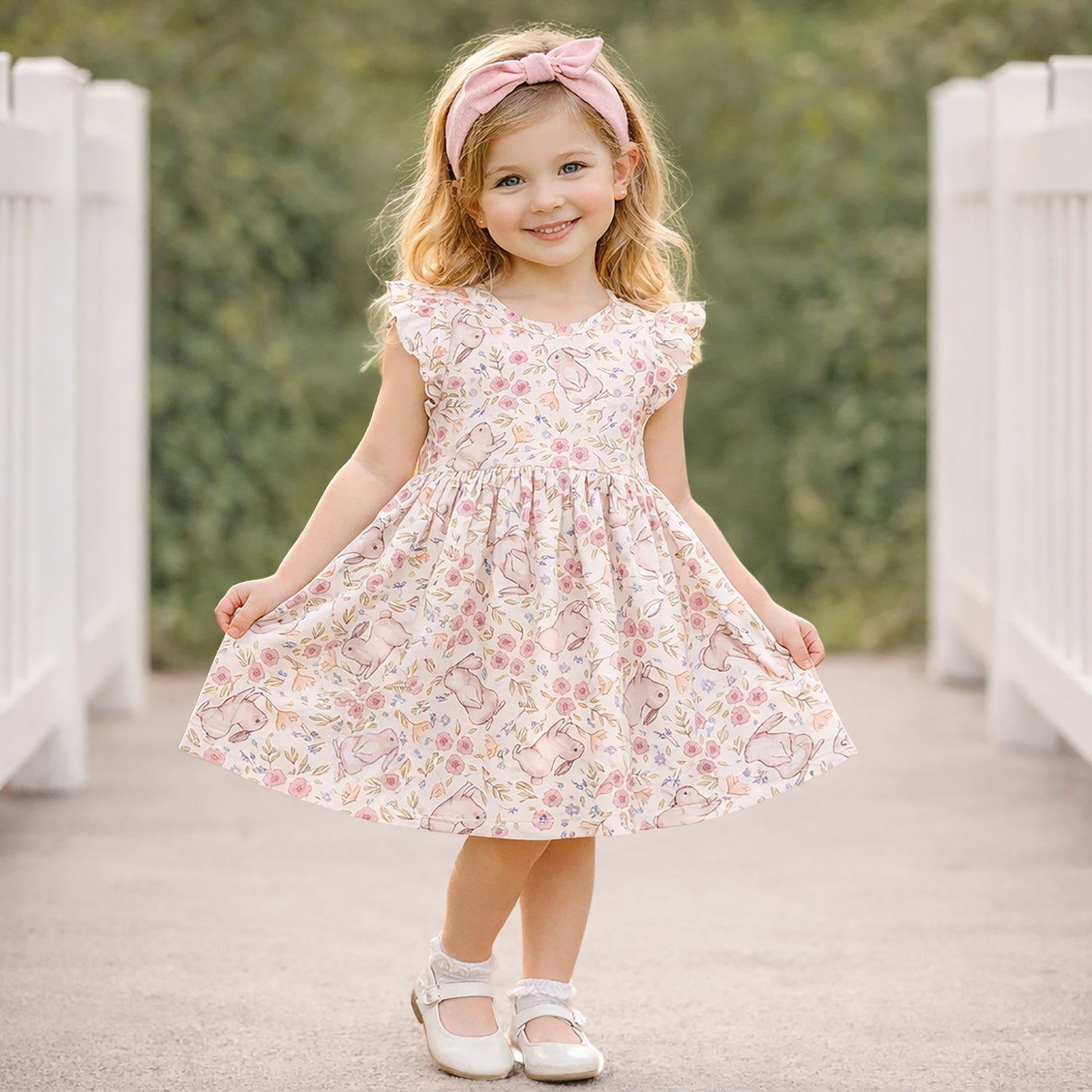 Bunny Blooms Bamboo Easter Dress for Baby & Toddler Girls - Abbies Place