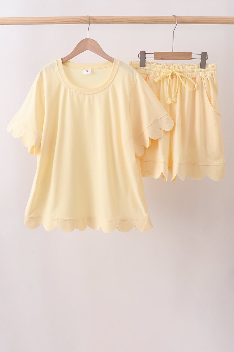 Buttercup scalloped women shorts set - Abbies Place