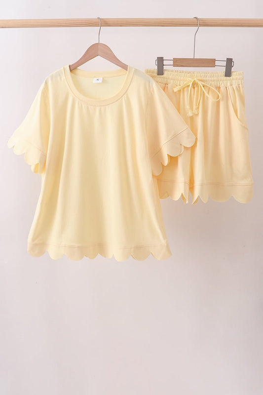 Buttercup scalloped women shorts set - Abbies Place
