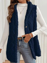 Load image into Gallery viewer, Button Up Plush Hooded Vest Coat
