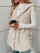 Load image into Gallery viewer, Button Up Plush Hooded Vest Coat

